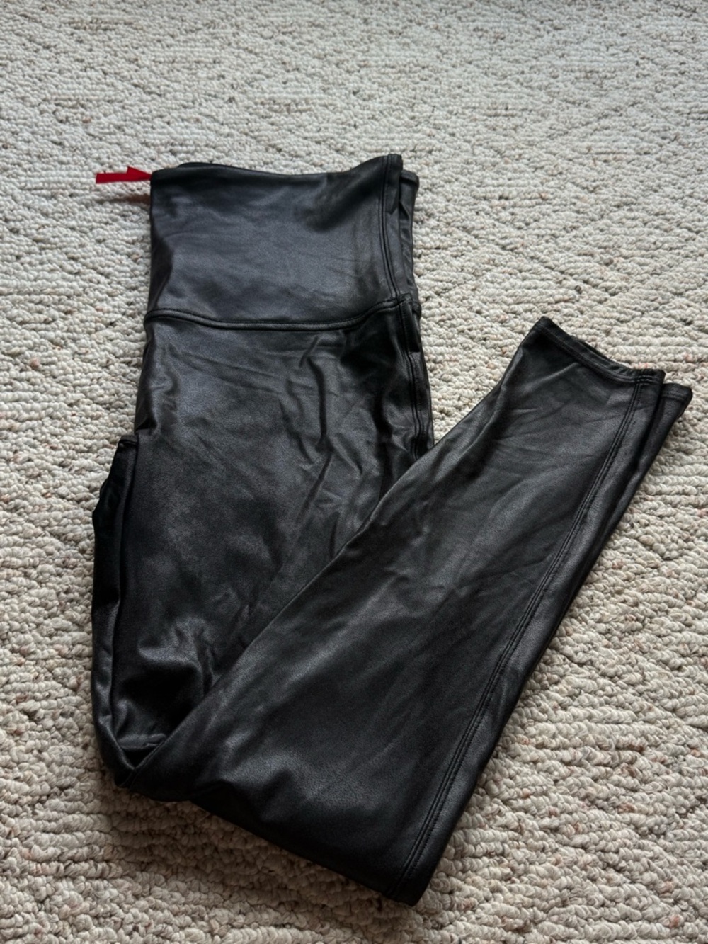 Spanx Faux Leather Black High-Waist Leggings